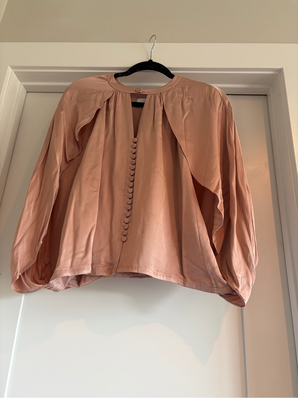 Jonathan Simkhai Women's Button-Front Blouse with airy balloon sleeves